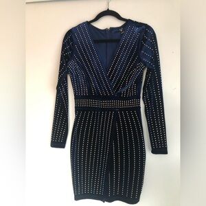 Elegant Blue Studded Dress